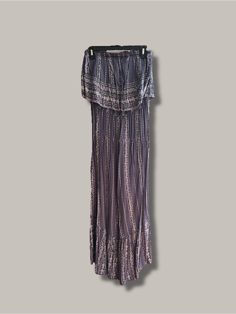Japna Indigo Smocked Strapless Long Jumpsuit/Romper